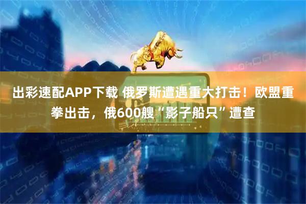 出彩速配APP下载 俄罗斯遭遇重大打击！欧盟重拳出击，俄600艘“影子船只”遭查