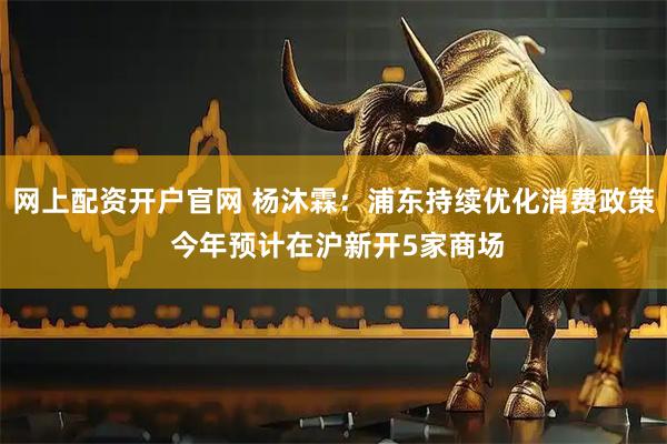 网上配资开户官网 杨沐霖:浦东持续优化消费政策 今年预计在沪新开5家商场
