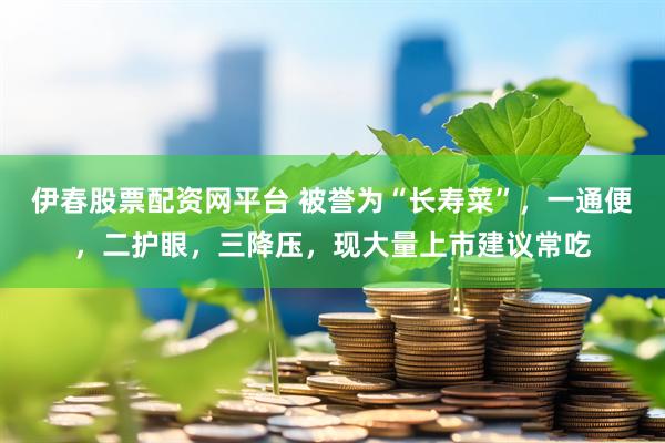 伊春股票配资网平台 被誉为“长寿菜”，一通便，二护眼，三降压，现大量上市建议常吃