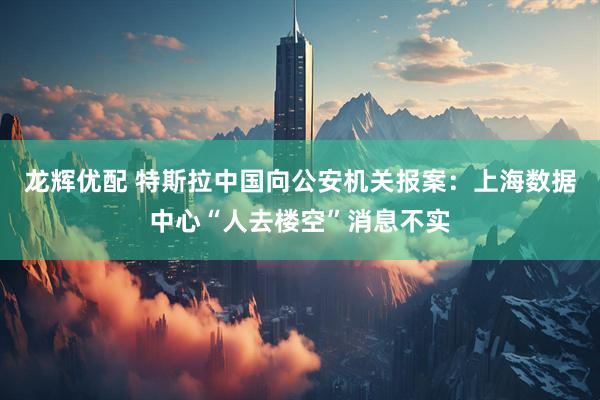 龙辉优配 特斯拉中国向公安机关报案：上海数据中心“人去楼空”消息不实